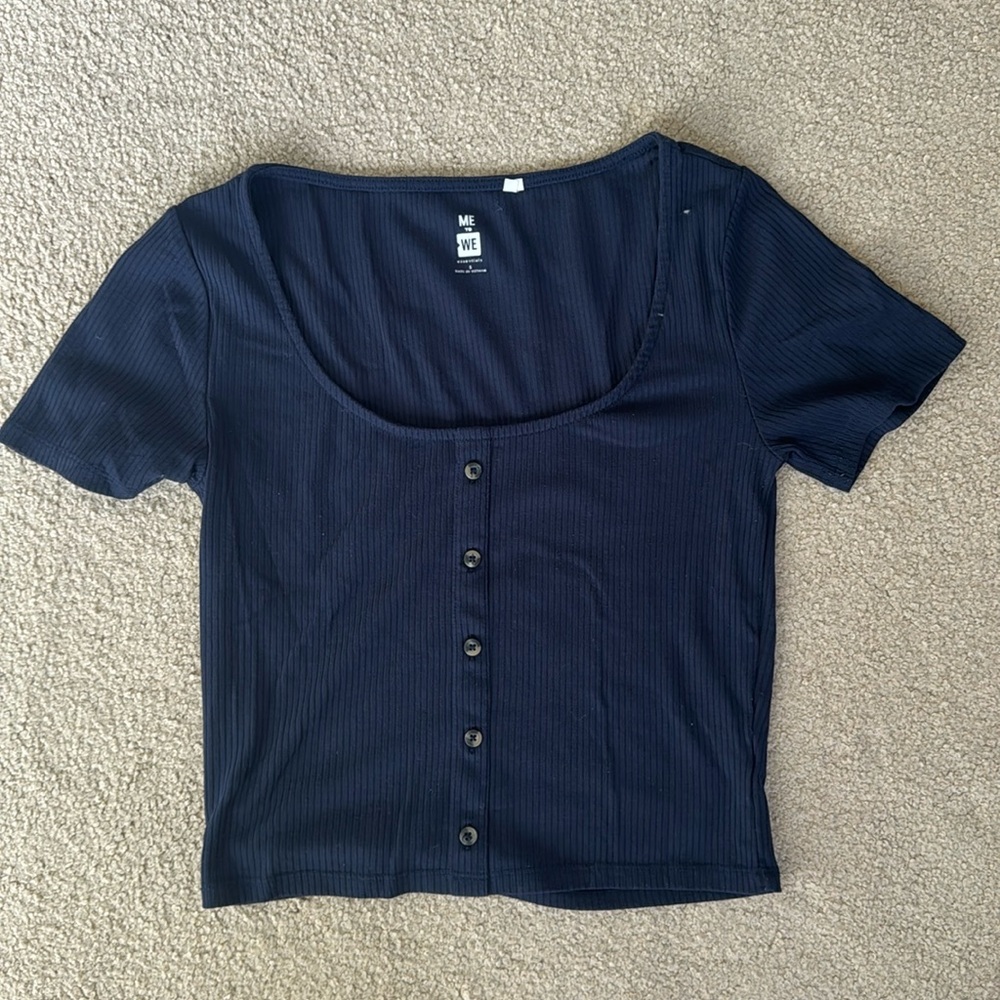 Navy Blue Top with buttons